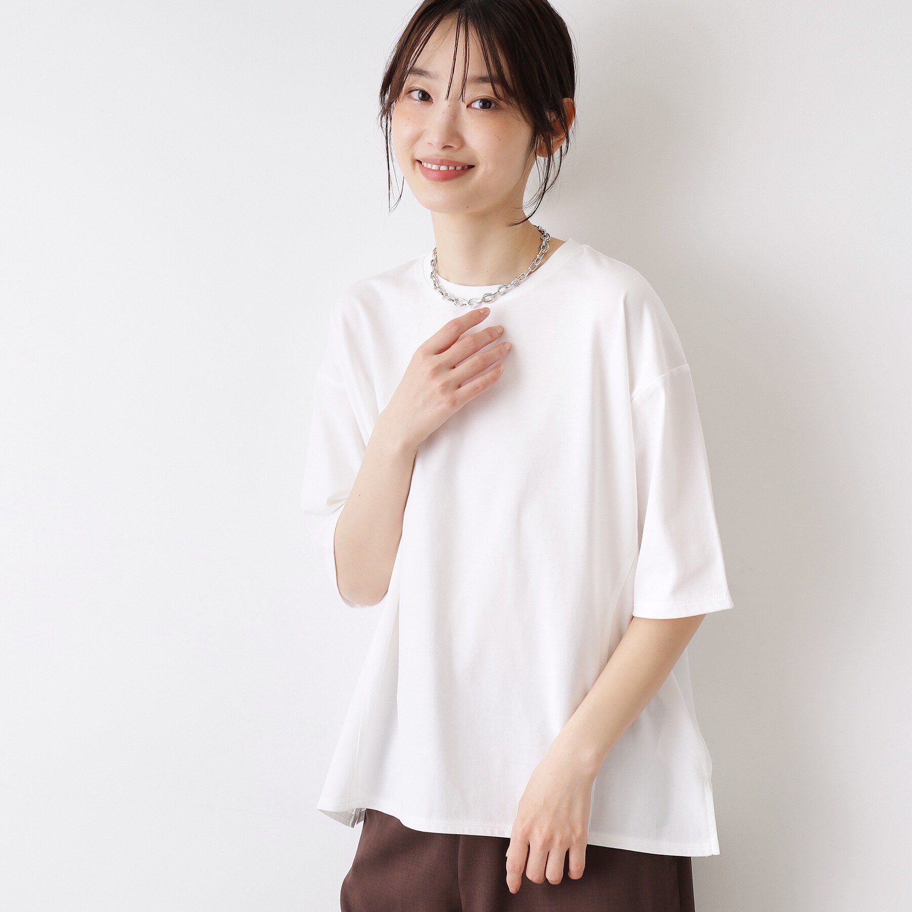 Dessin「【UVカット/接触冷感】プレーティングTシャツ」|Tシャツ・カットソー|