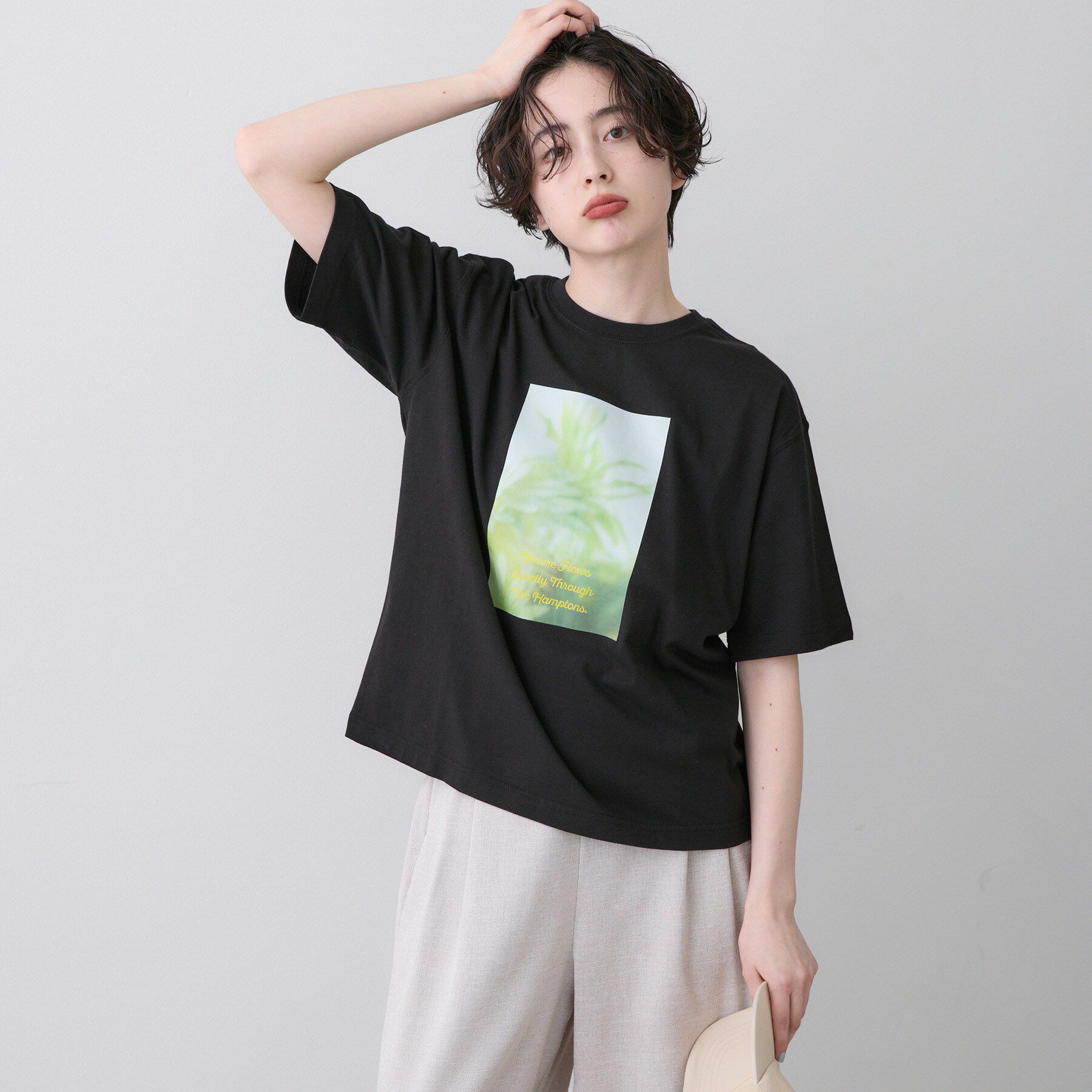 Dessin「【洗える】オーガニック天竺フォトTシャツ」|Tシャツ・カットソー|ブラック(019)
