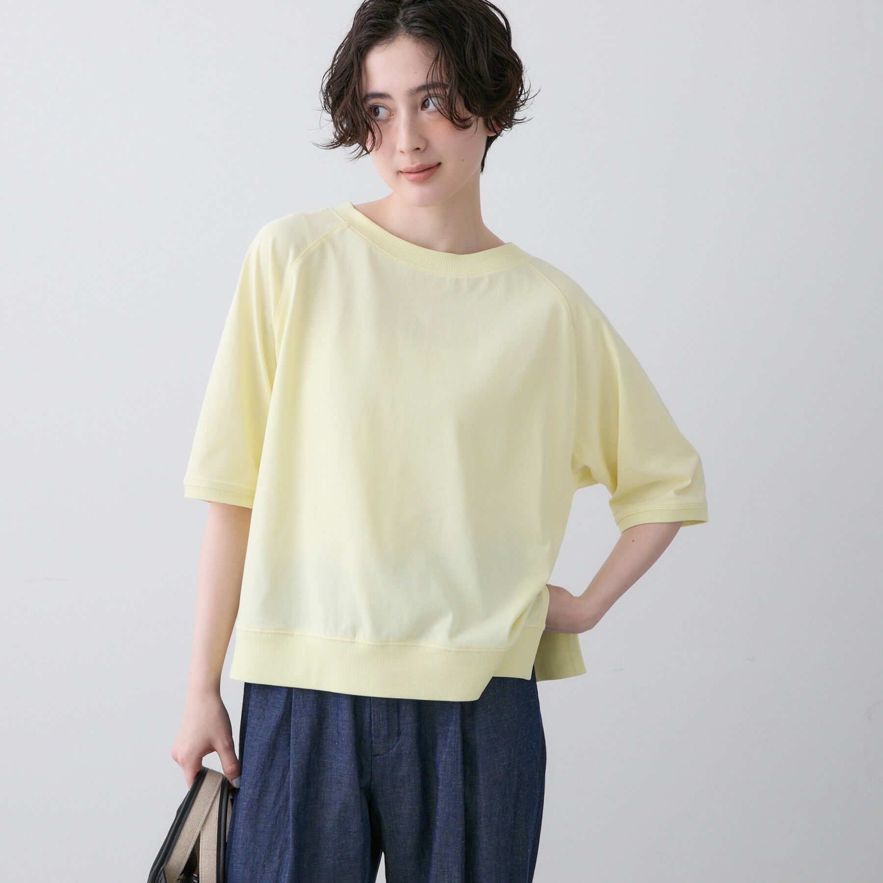 Dessin「【UVカット/接触冷感】フォルムカットソー5分袖」|Tシャツ・カットソー|