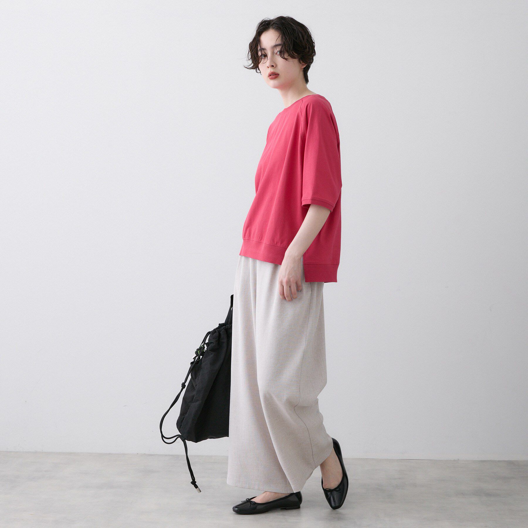 Dessin「【UVカット/接触冷感】フォルムカットソー5分袖」|Tシャツ・カットソー|