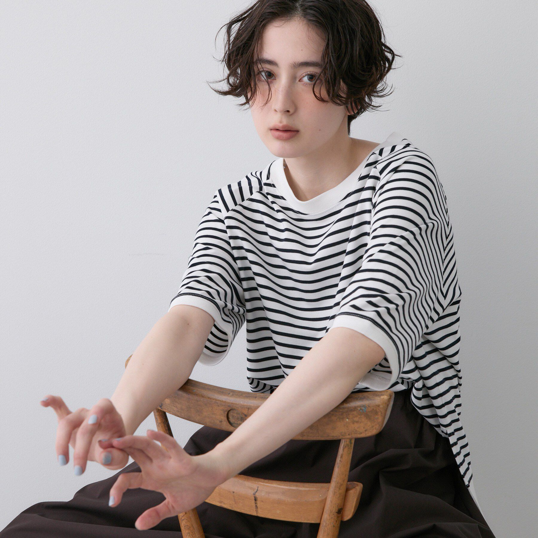 Dessin「【UVカット/接触冷感】フォルムカットソー5分袖」|Tシャツ・カットソー|ホワイト(302)