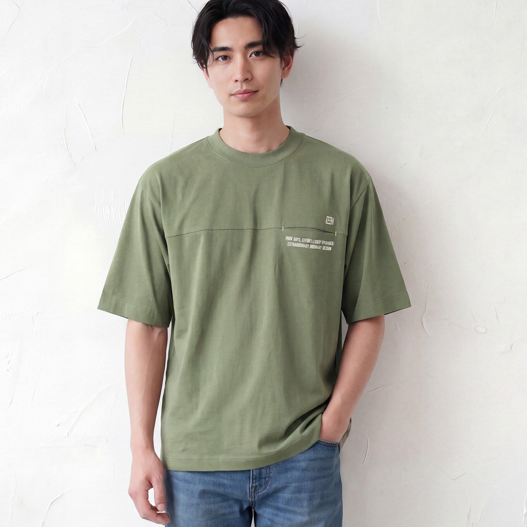 Dessin「【吸水速乾/UVカット】メッシュ素材 スポーティTシャツ」|Tシャツ・カットソー|カーキ(028)