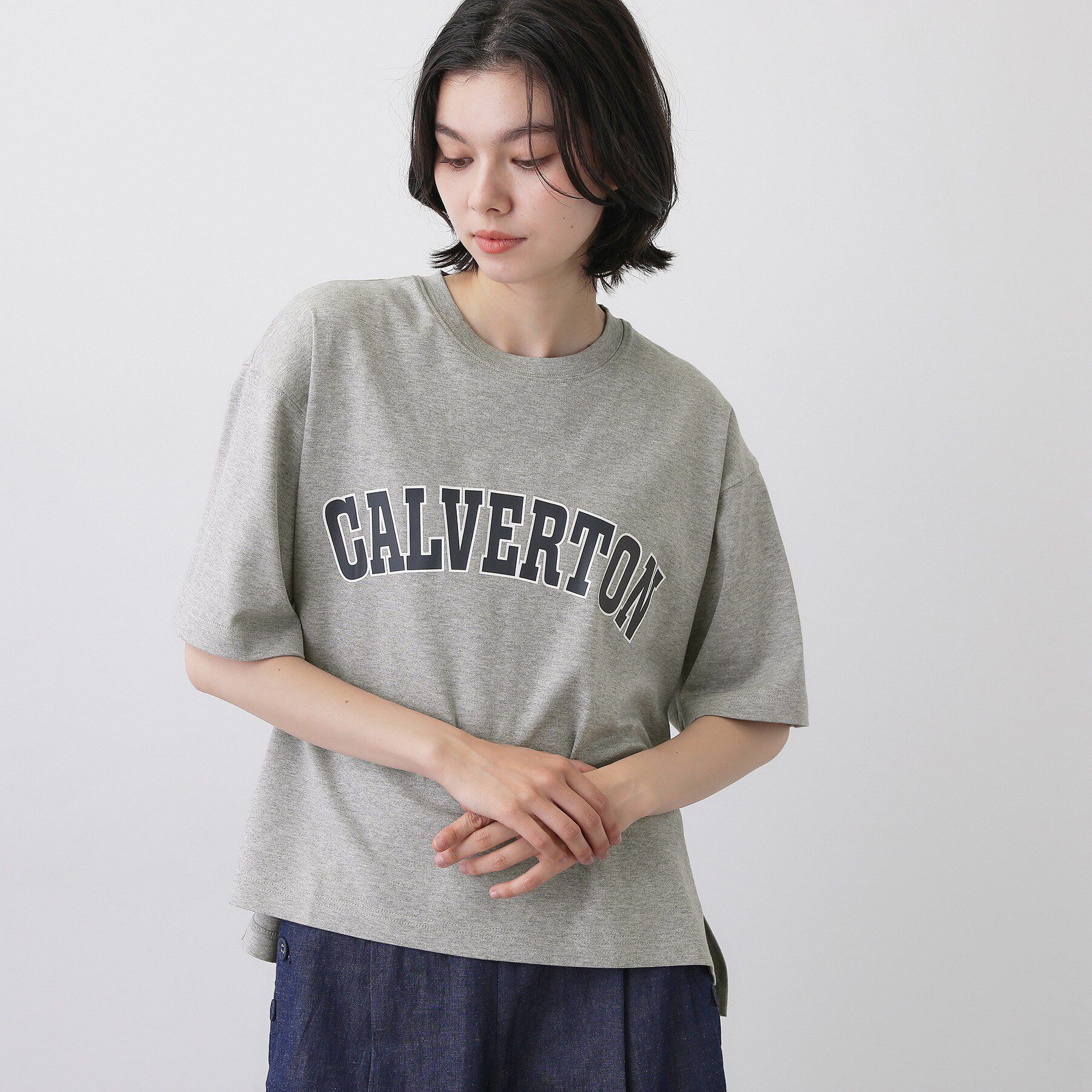 Dessin「【撥水加工】ロゴプリントTシャツ」|Tシャツ・カットソー|グレー(012)