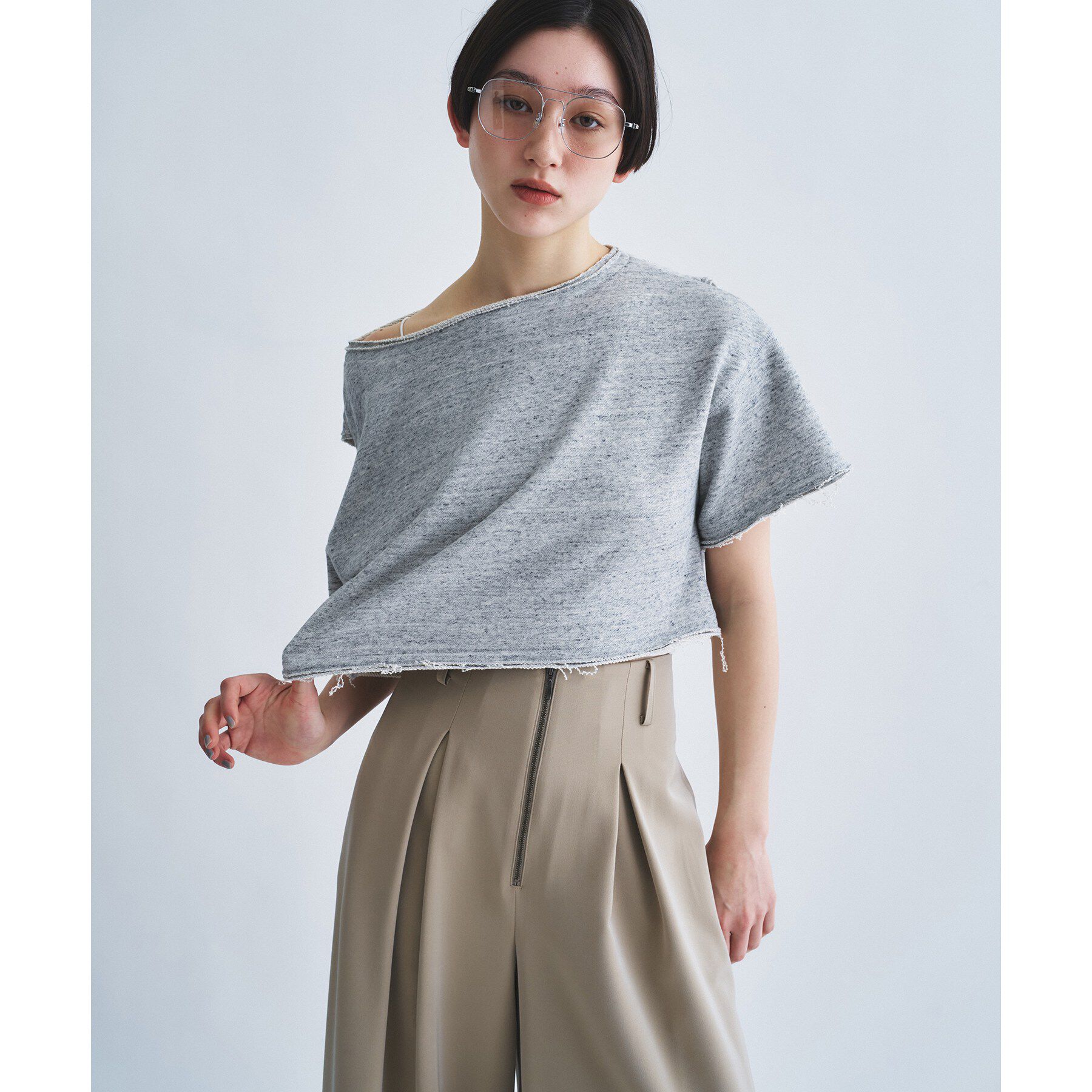 CODE A「back open half－sleeve sweat」|Tシャツ・カットソー|