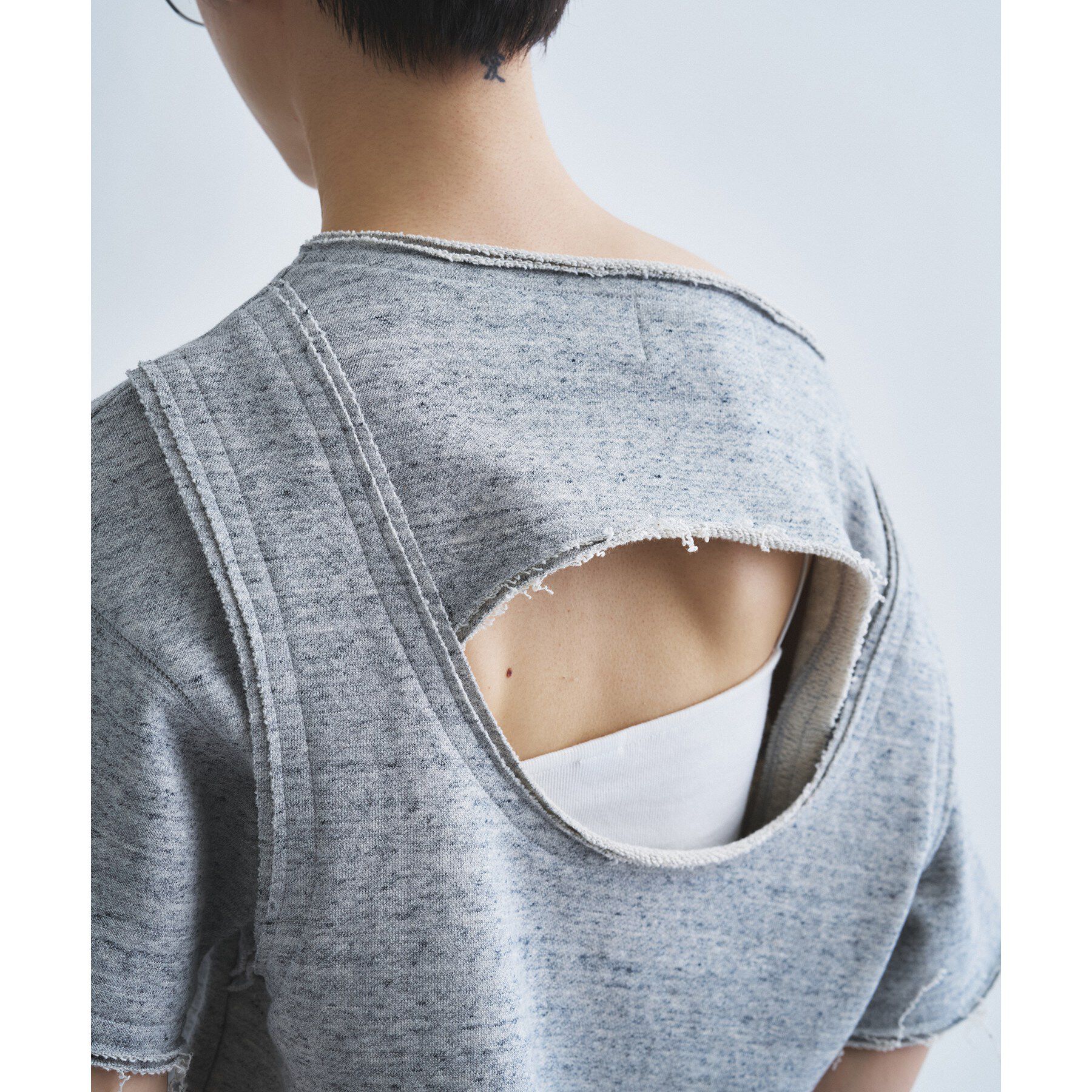 CODE A「back open half－sleeve sweat」|Tシャツ・カットソー|
