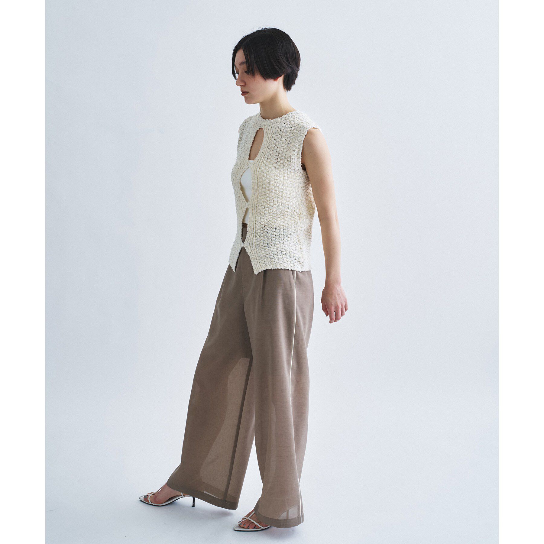 CODE A「cloudy open back tank」|ニット・セーター|