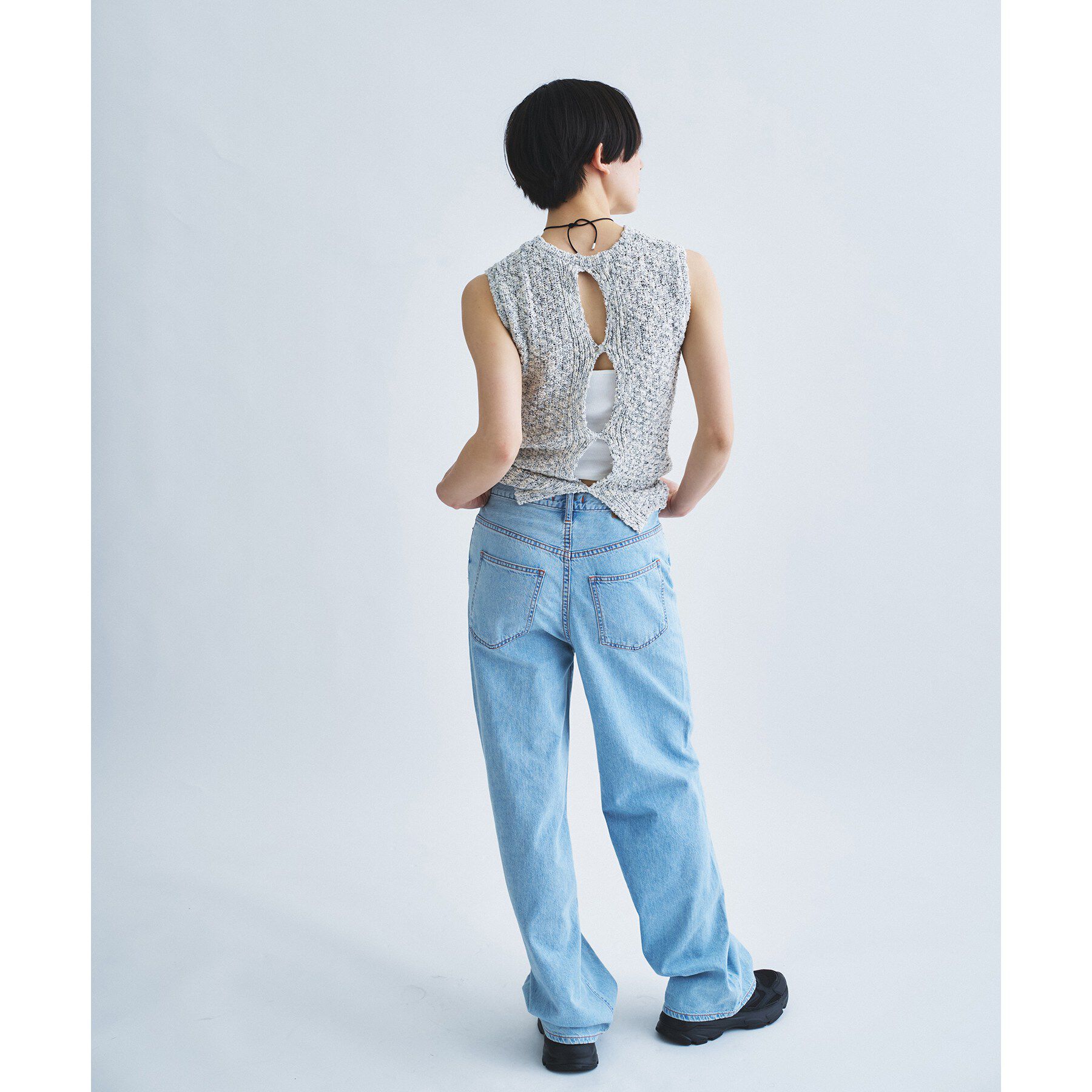 CODE A「cloudy open back tank」|ニット・セーター|