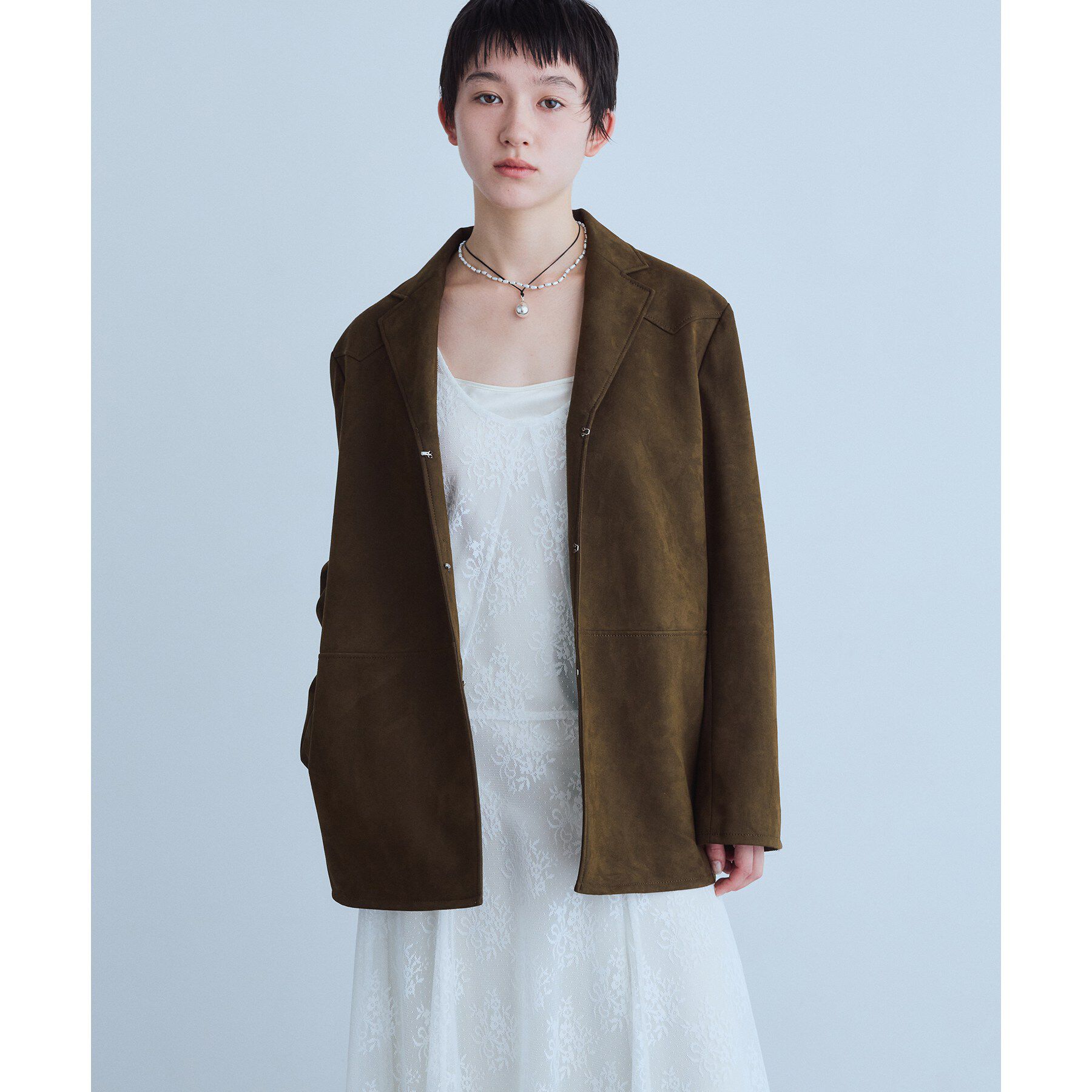 CODE A「soft suede－like jacket」|テーラードジャケット|ブラウン(040)