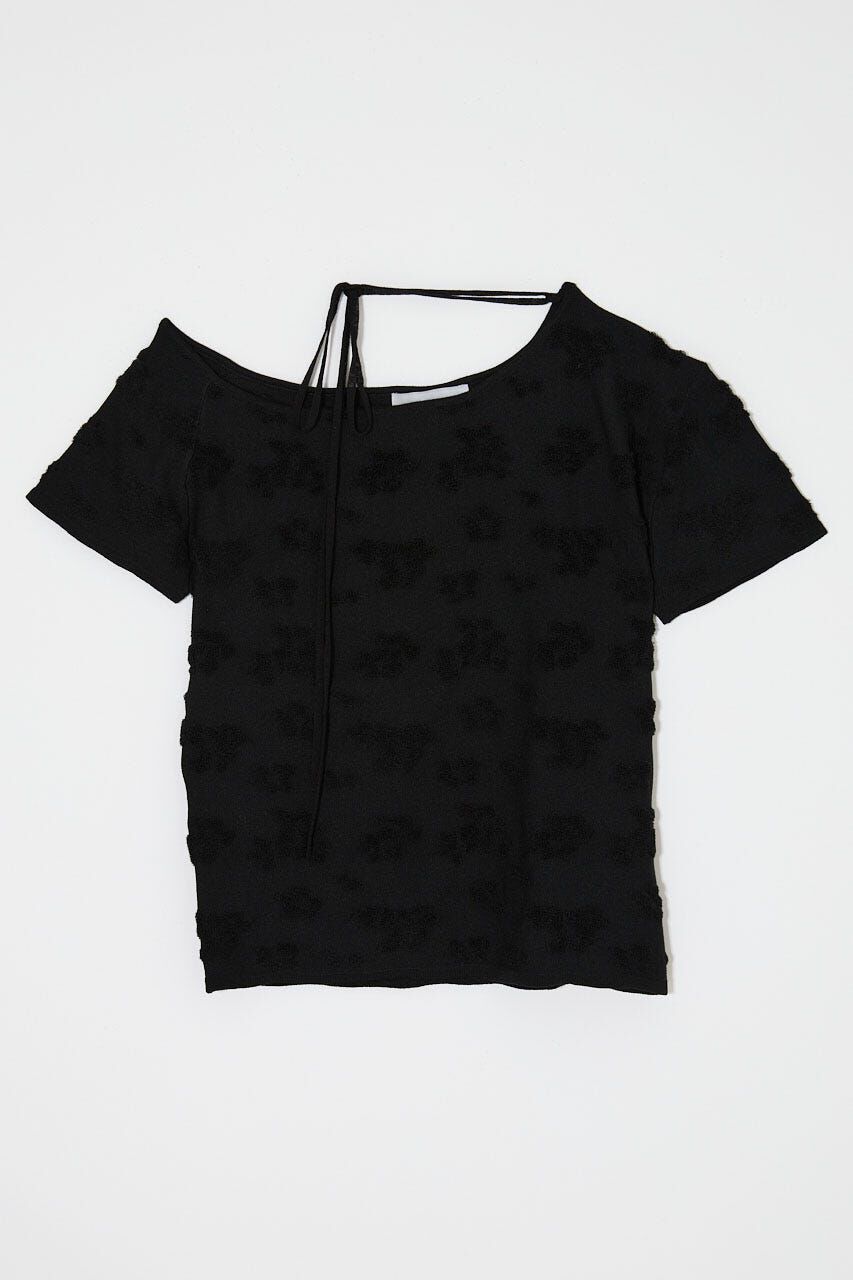 MOUSSY「FLORAL JACQUARD CUT トップス」|Tシャツ・カットソー|BLK