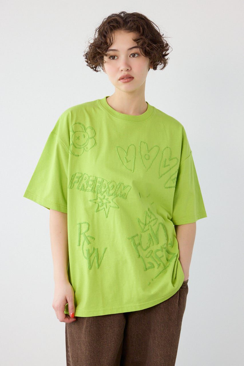 RODEO CROWNS「クレヨンタッチ同色発泡プリントTシャツ」|Tシャツ・カットソー|