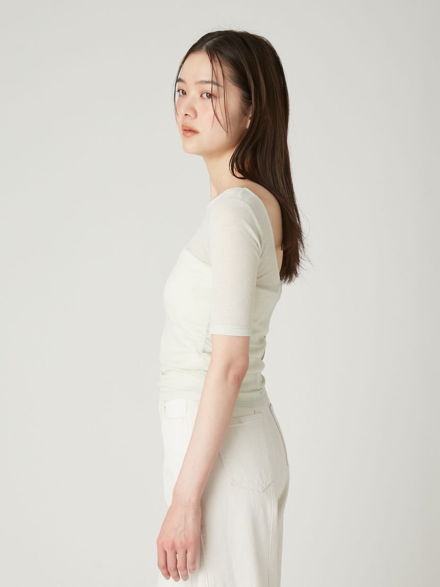 FRAY I.D「バックオープンカットトップス／接触冷感」|Tシャツ・カットソー|