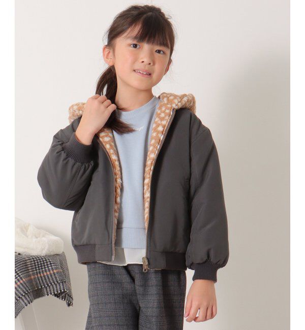 ikka kids「リバーシブルボアブルゾン（120~160cm）」|その他|ダークグレイ