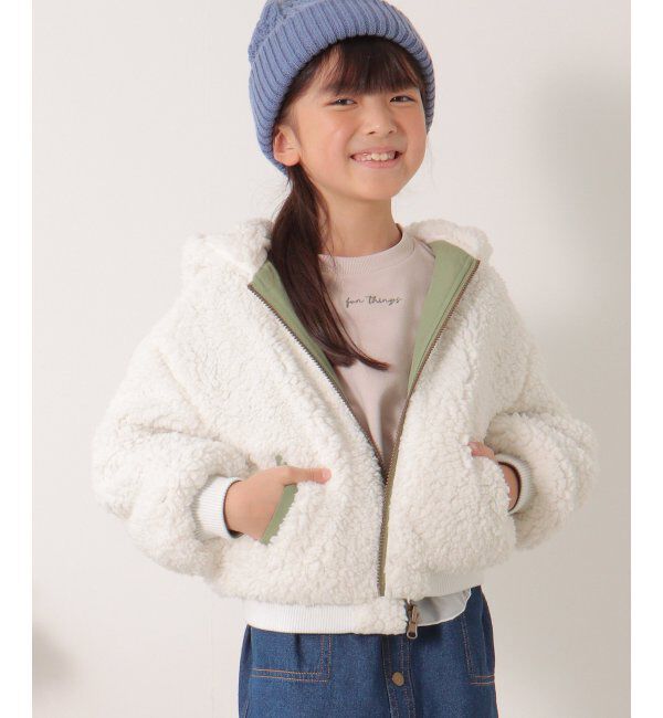 ikka kids「リバーシブルボアブルゾン（120~160cm）」|その他|オリーブ