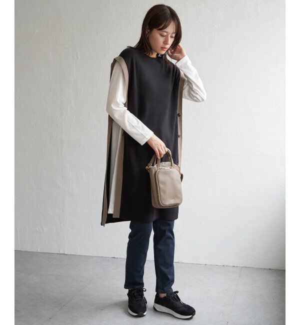 ikka「【2点セット】サイドボタンニットベストセットワンピース」|ワンピース|