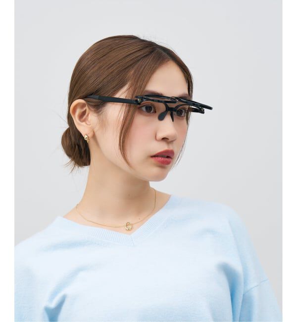  「新構造・跳ね上げ式 メガネ | FLIP UP フリップアップ | 軽量 伊達メガネ 度付き 度なし レンズ交換券付」|メガネ|