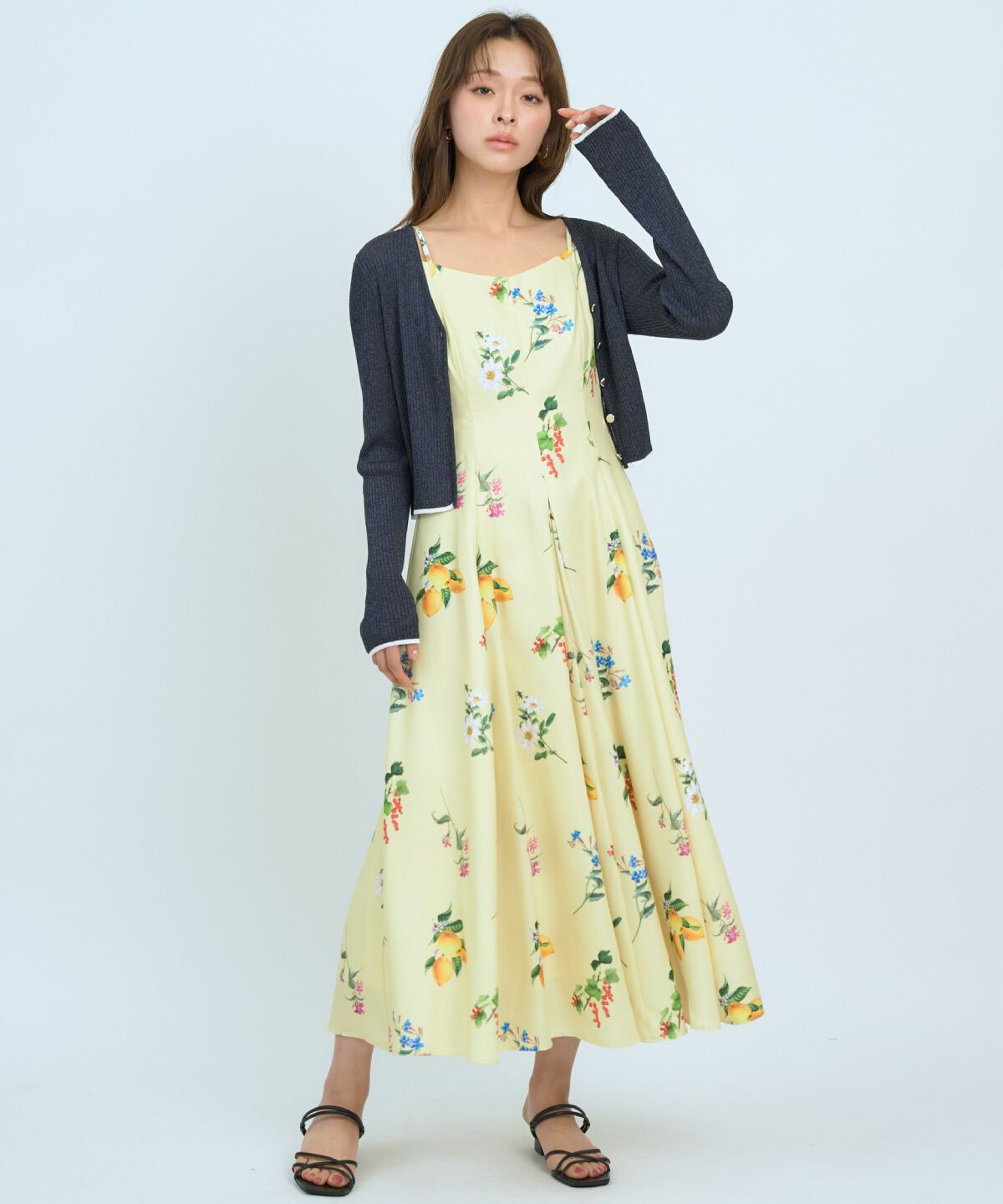 アンドクチュール「フルーツ&times;フラワープリントワンピース」|ワンピース|