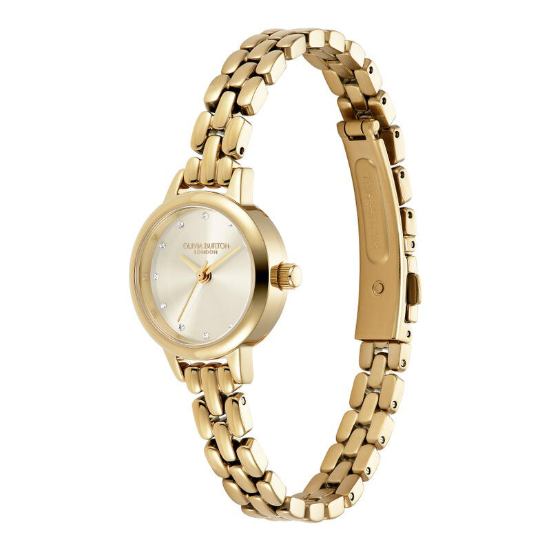 OLIVIA BURTON 「〈OLIVIA BURTON(ｵﾘﾋﾞｱﾊﾞｰﾄﾝ)〉ｸﾗｼｯｸｽ ﾐﾆｼﾙﾊﾞｰ ﾎﾜｲﾄ ｻﾝﾚｲ ｺﾞｰﾙﾄﾞﾌﾞﾚｽﾚｯﾄ」|腕時計|