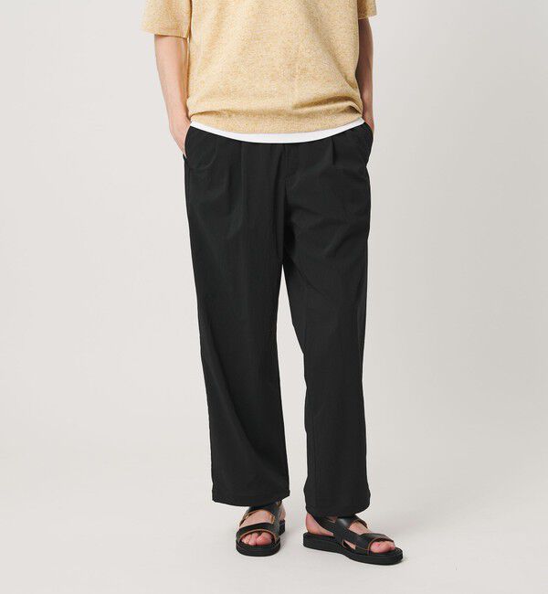 BEAUTY&YOUTH UNITED ARROWS「ライト ナイロン 2プリーツ イージーパンツ NO.9」|チノ|BLACK