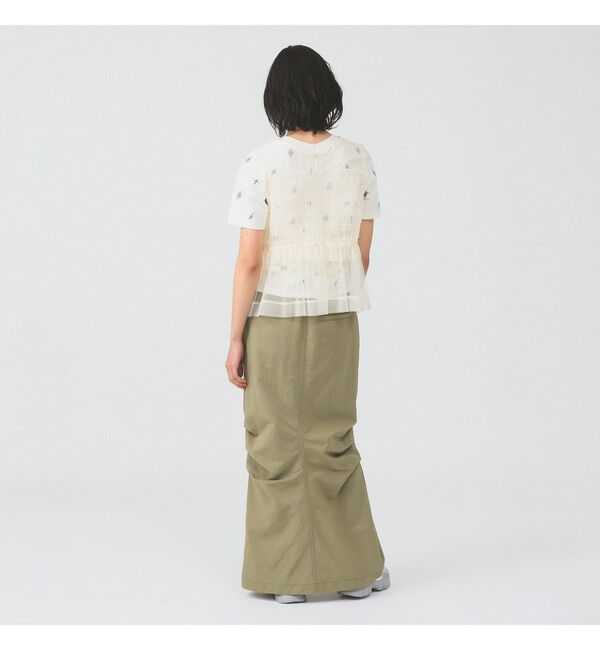 Ray BEAMS 「チュール シャーリング ノースリーブ」|Tシャツ・カットソー|