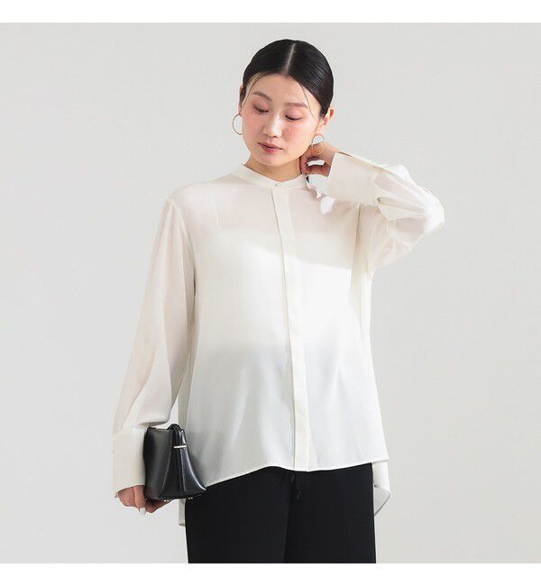 Demi-Luxe BEAMS 「シルク スタンドカラー ブラウス」|シャツ・ブラウス|OFF WHITE