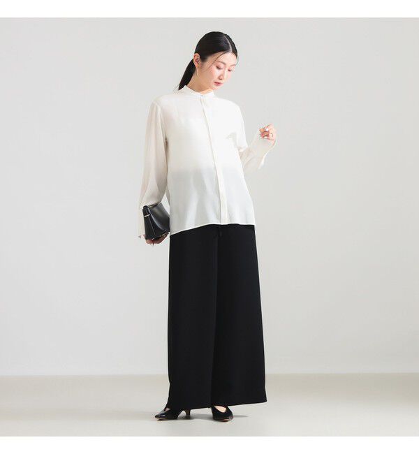 Demi-Luxe BEAMS 「シルク スタンドカラー ブラウス」|シャツ・ブラウス|