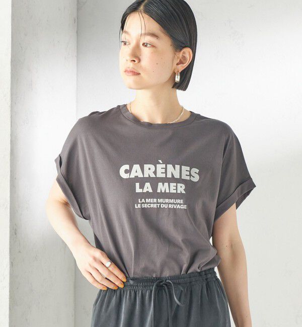 SHIPS for women「メルティ コットン プリント ロゴ ショート スリーブ Tシャツ」|Tシャツ・カットソー|