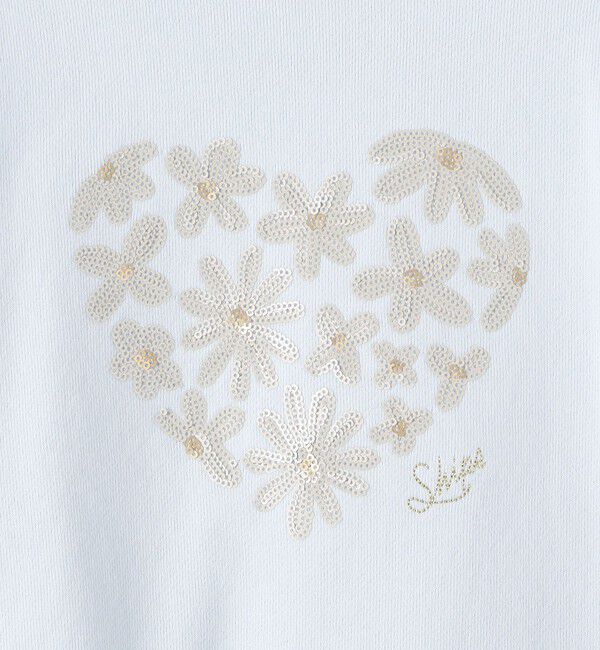 SHIPS KIDS「SHIPS KIDS:80～90cm /スパンコールフラワー ハート スウェット」|スウェット・ジャージ|