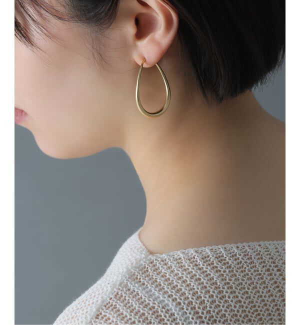 Spick and Span「《WEB限定》【SAMH by LILAS】ウェーブフープピアスK18GP（両耳）」|ピアス|
