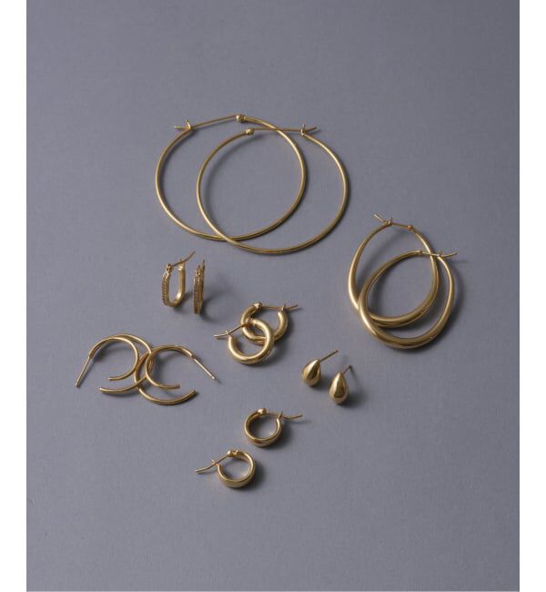 Spick and Span「《WEB限定》【SAMH by LILAS】ウェーブフープピアスK18GP（両耳）」|ピアス|