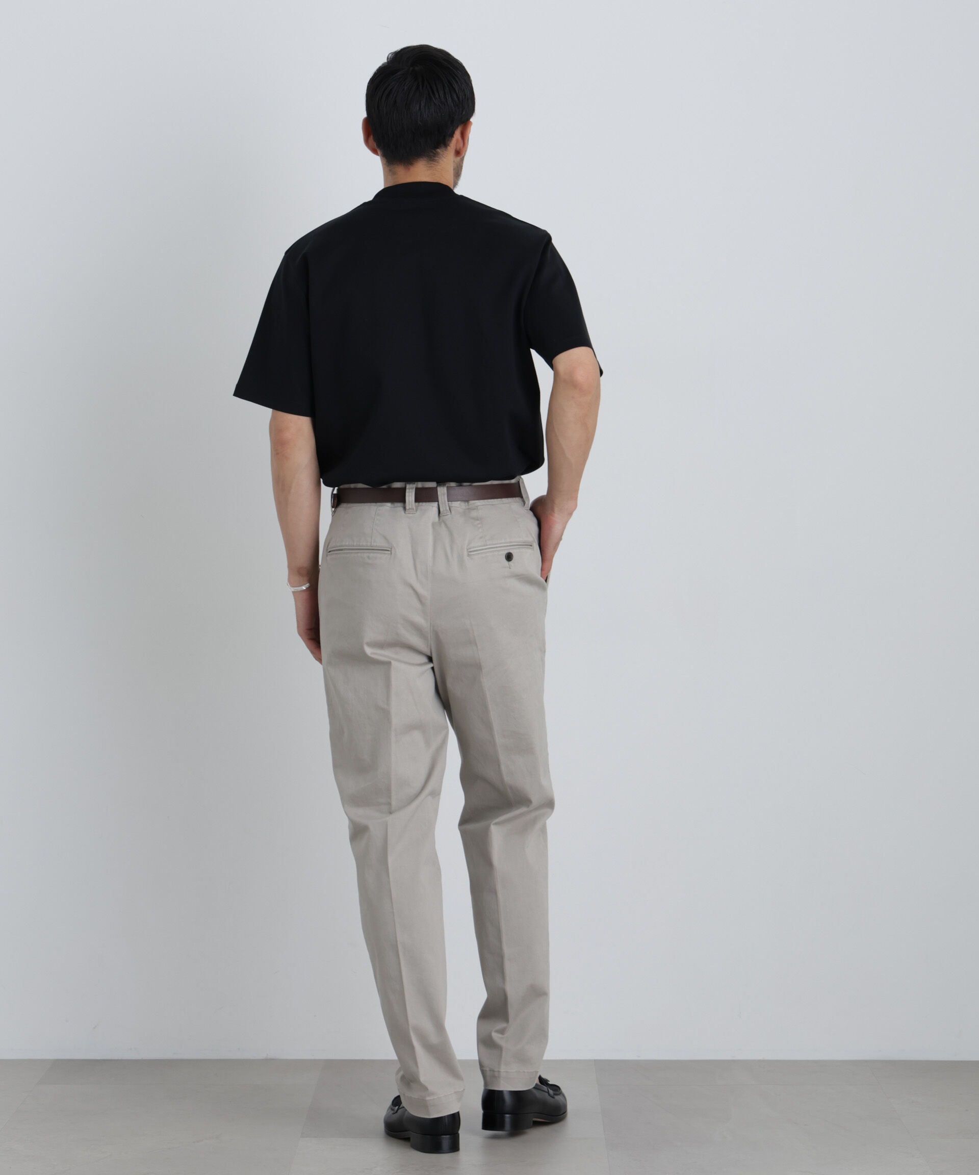 NANO universe「NewOnTrousers フェードサテンSlim テーパー」|チノ|
