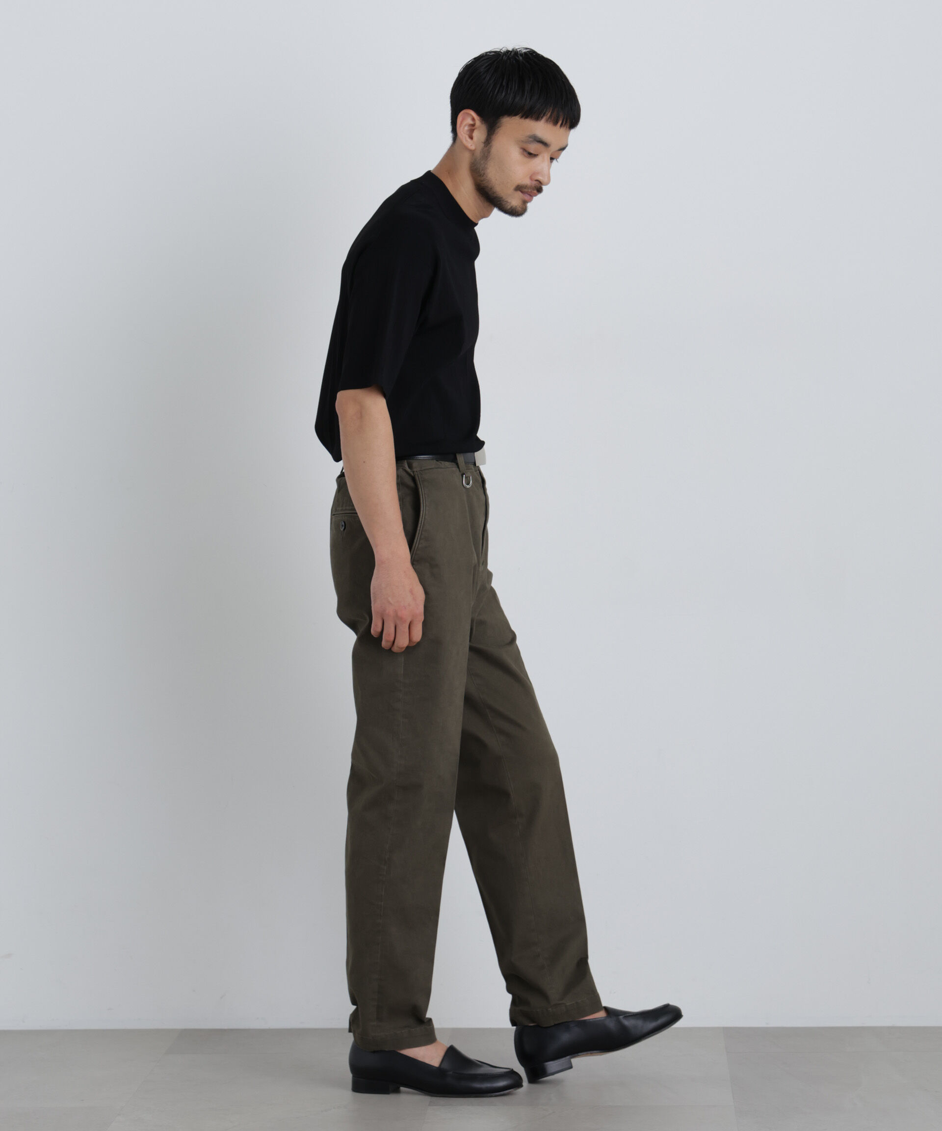 NANO universe「NewOnTrousers フェードサテンSlim テーパー」|チノ|
