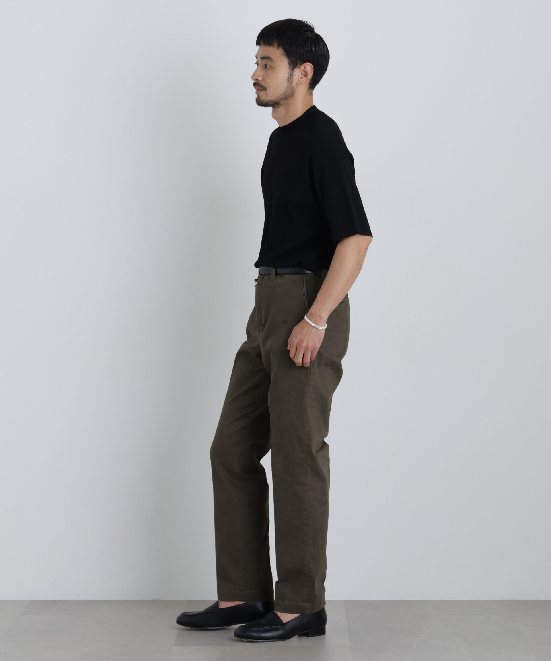 NANO universe「NewOnTrousers フェードサテンSlim テーパー」|チノ|
