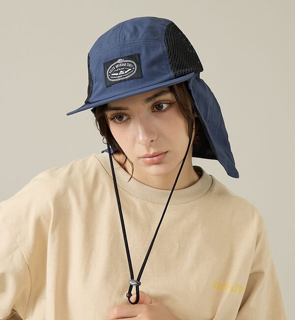 ABAHOUSE「【POLER / ポーラー】2WAY サンガード付き 日よけ キャップ / ユニ」|その他|ネイビー