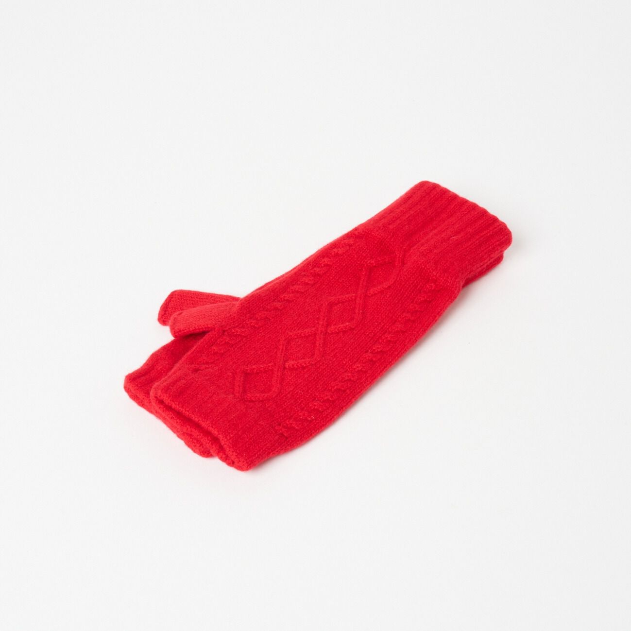 「WILLIAM BRUNTON ARAN WRIST WARMER」|手袋|レッド
