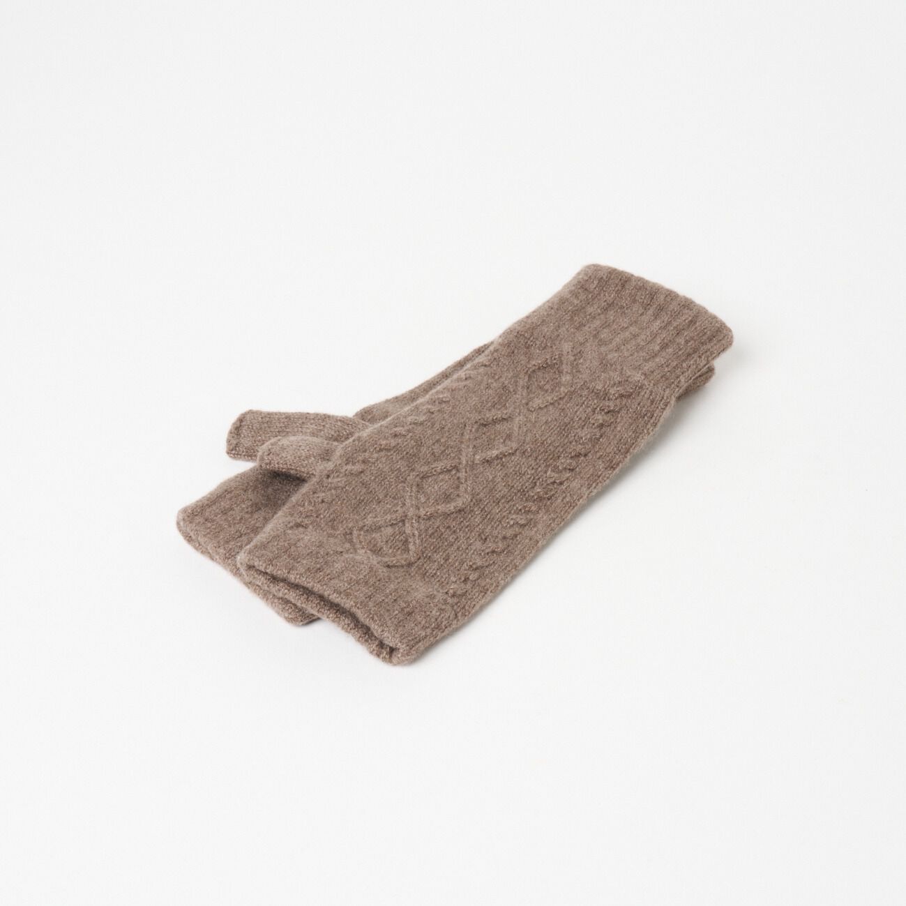  「WILLIAM BRUNTON ARAN WRIST WARMER」|手袋|ブラウン