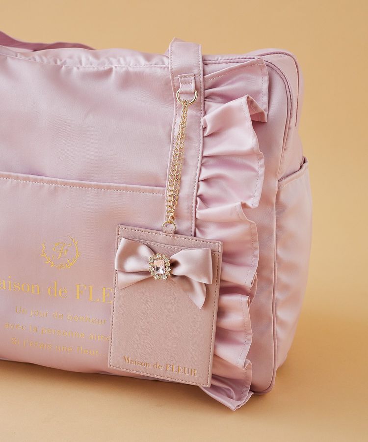 Maison de FLEUR「EC限定サテンフリルキャリーオンバッグ」|トートバッグ|