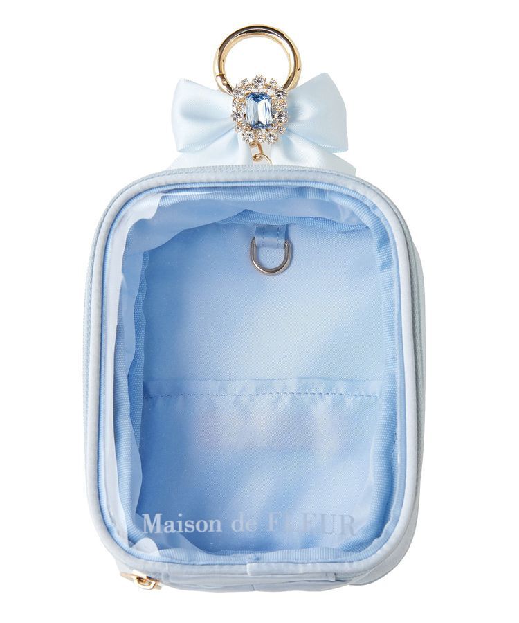 Maison de FLEUR「【6色展開】ビジューリボンクリアポーチS」|ポーチ|