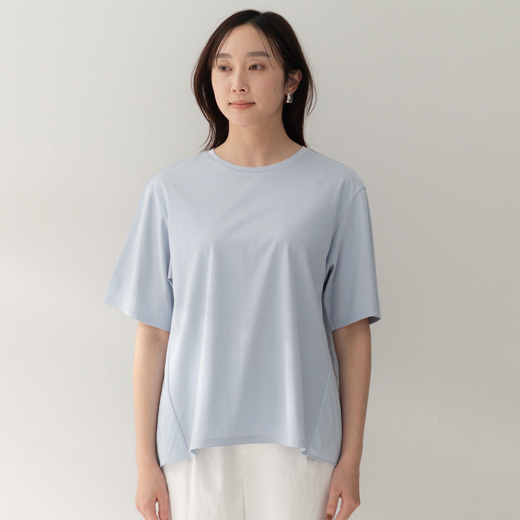 UNTITLED「【洗える/Tシャツ】異素材ドッキングプルオーバー」|Tシャツ・カットソー|