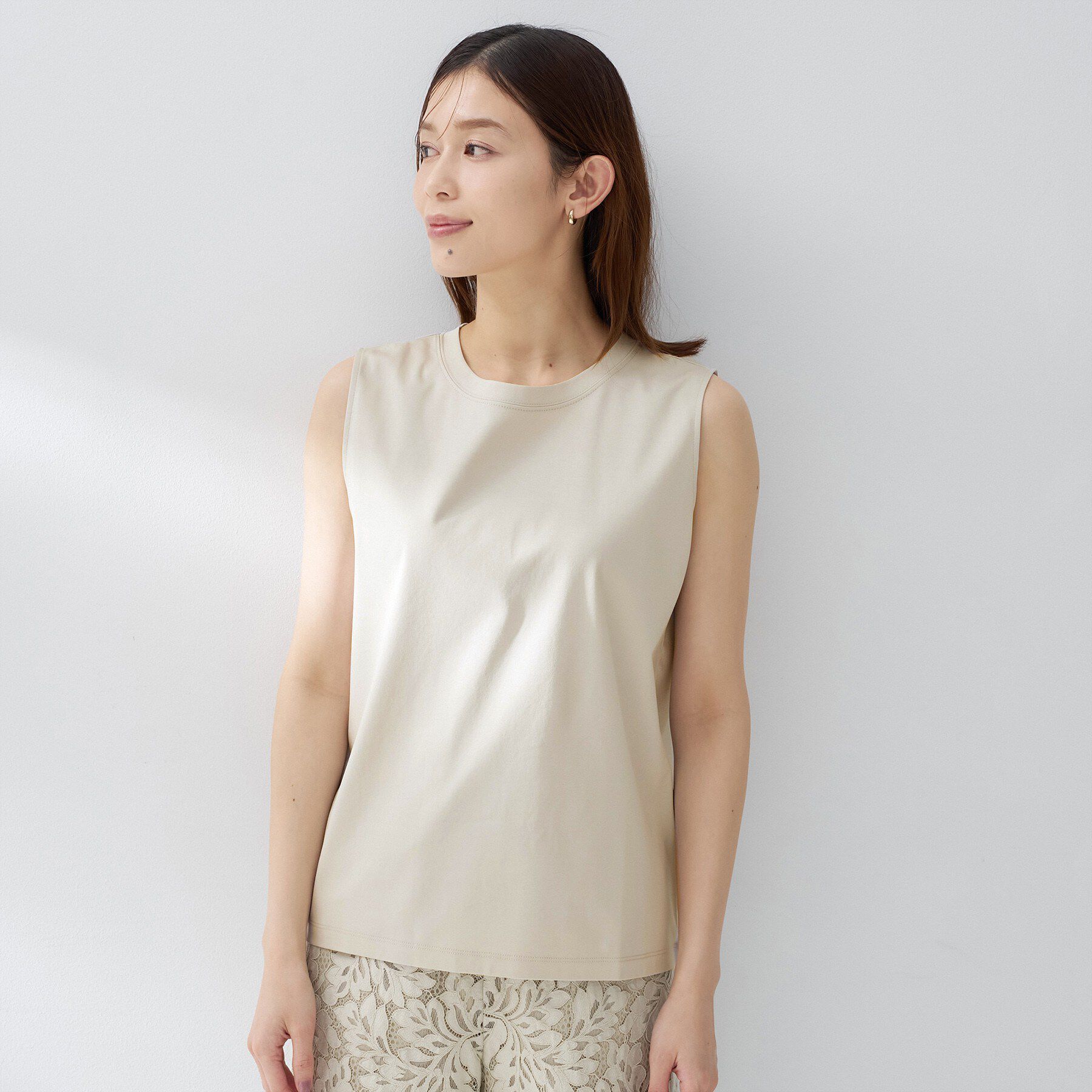 UNTITLED「【UV/接触冷感/消臭/抗菌防臭】ベーシックフレンチスリーブプルオーバー」|Tシャツ・カットソー|