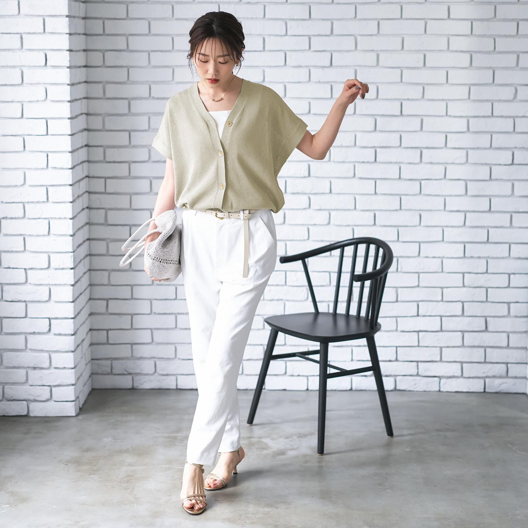 UNTITLED「【洗える/清涼感】ドライタッチスリーブレスカーディガン」|カーディガン|