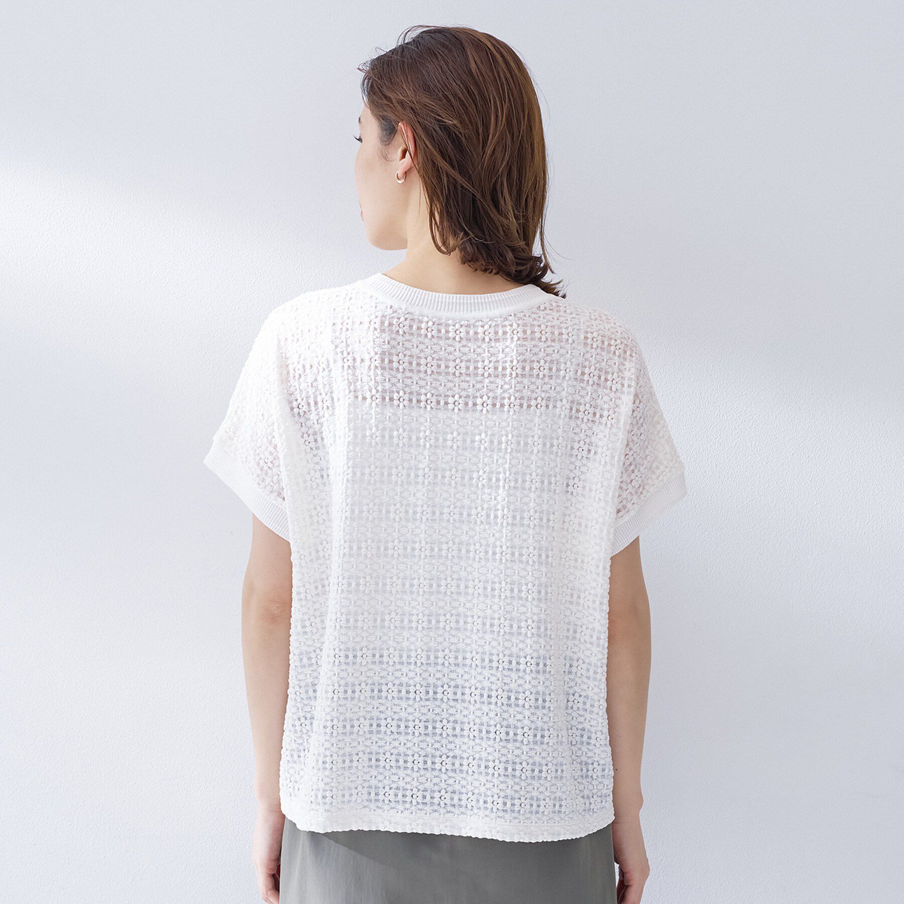UNTITLED「【洗える／シアー】ミニヨンレースプルオーバー」|Tシャツ・カットソー|