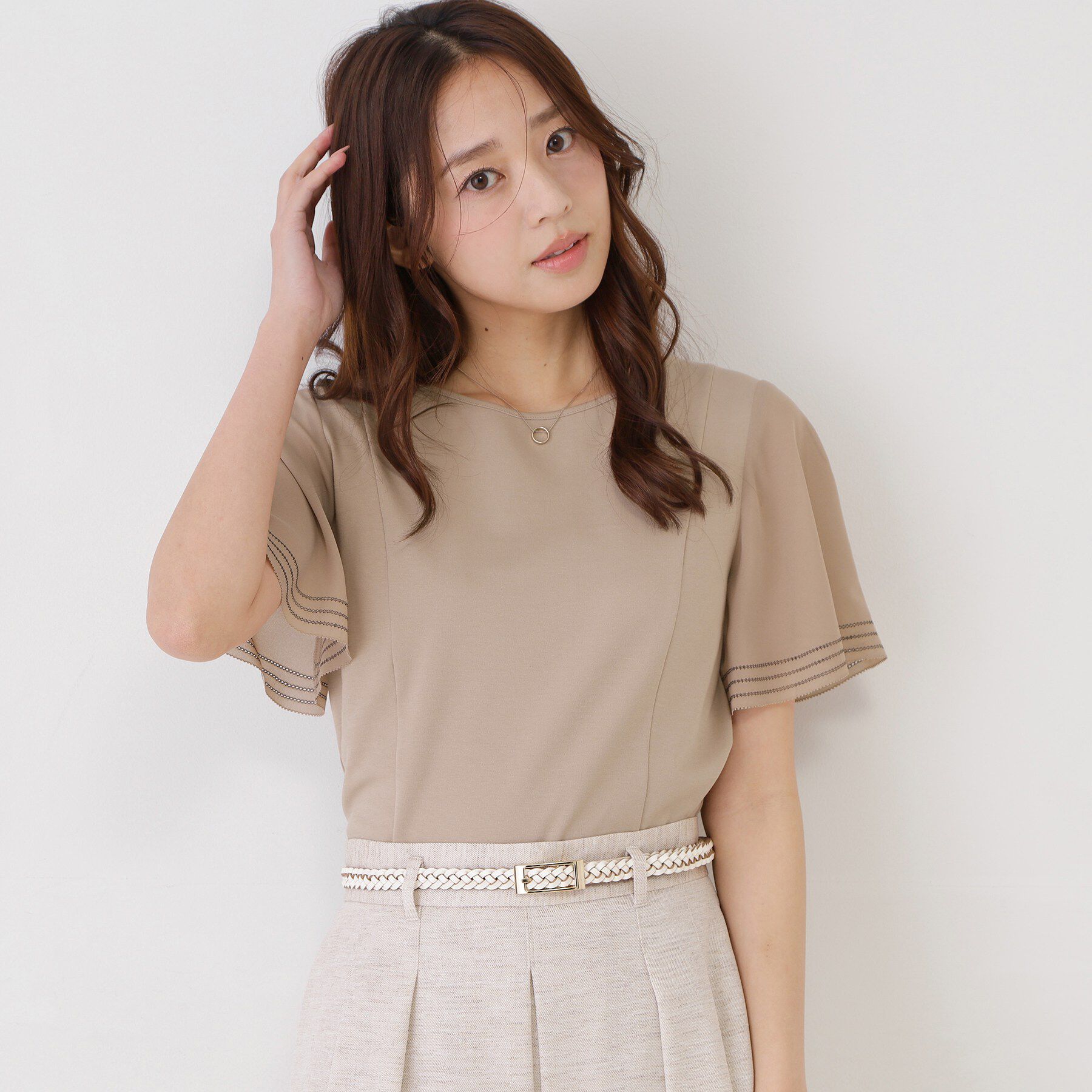 COUP DE CHANCE「【手洗い可】フレアスリーブカットソー」|Tシャツ・カットソー|