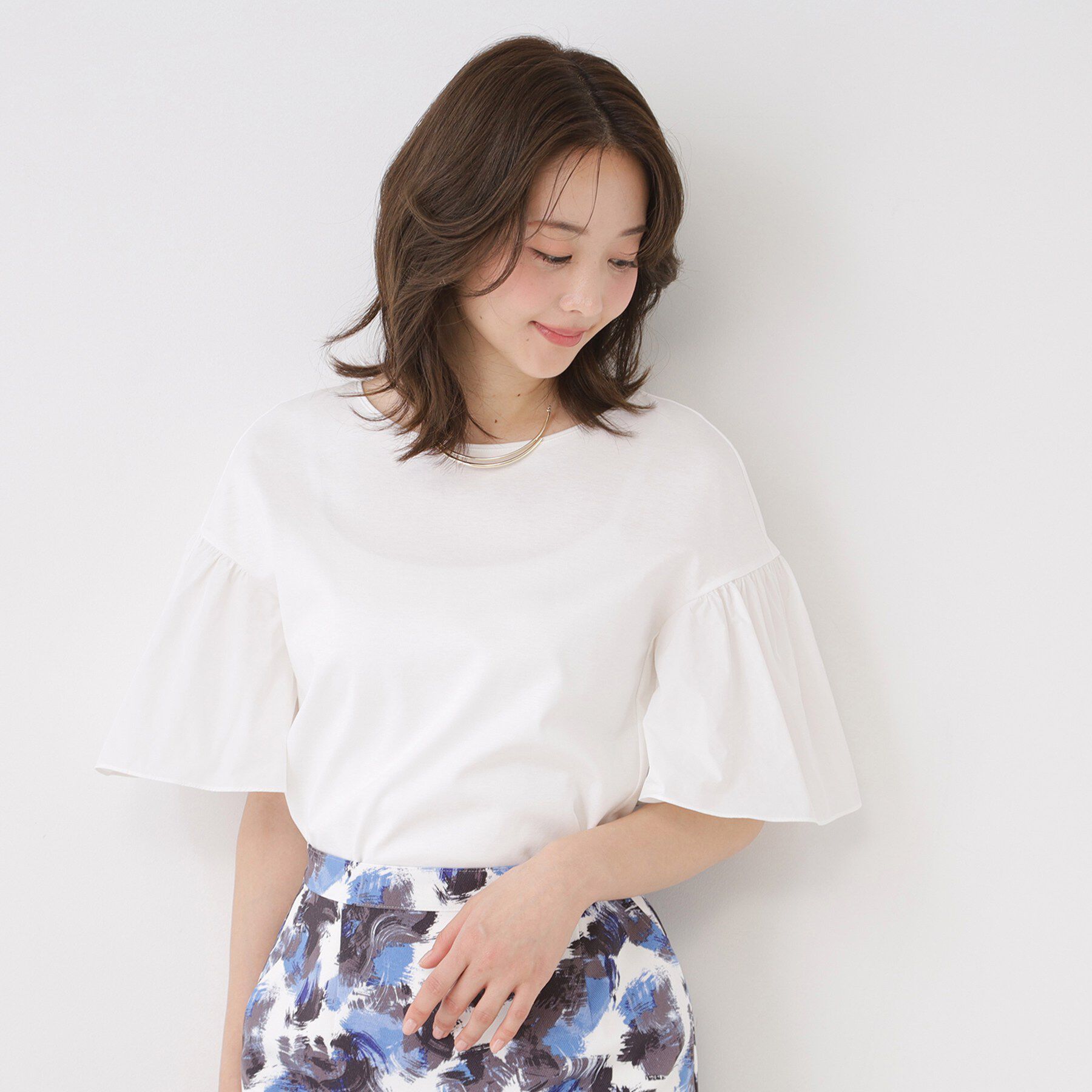 COUP DE CHANCE「【手洗い可／日本製】フレアスリーブプルオーバー」|Tシャツ・カットソー|