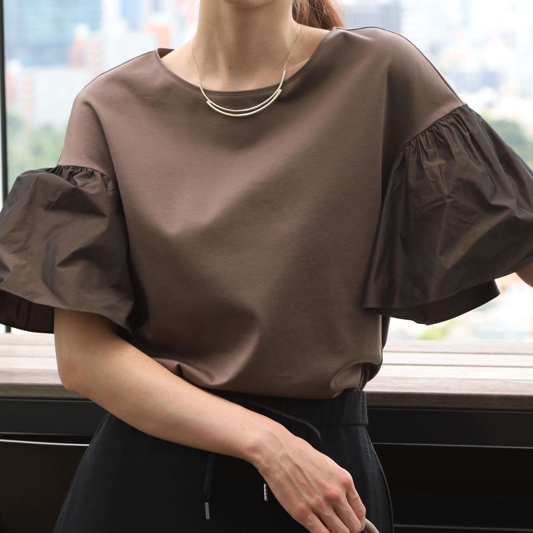 COUP DE CHANCE「【手洗い可／日本製】フレアスリーブプルオーバー」|Tシャツ・カットソー|