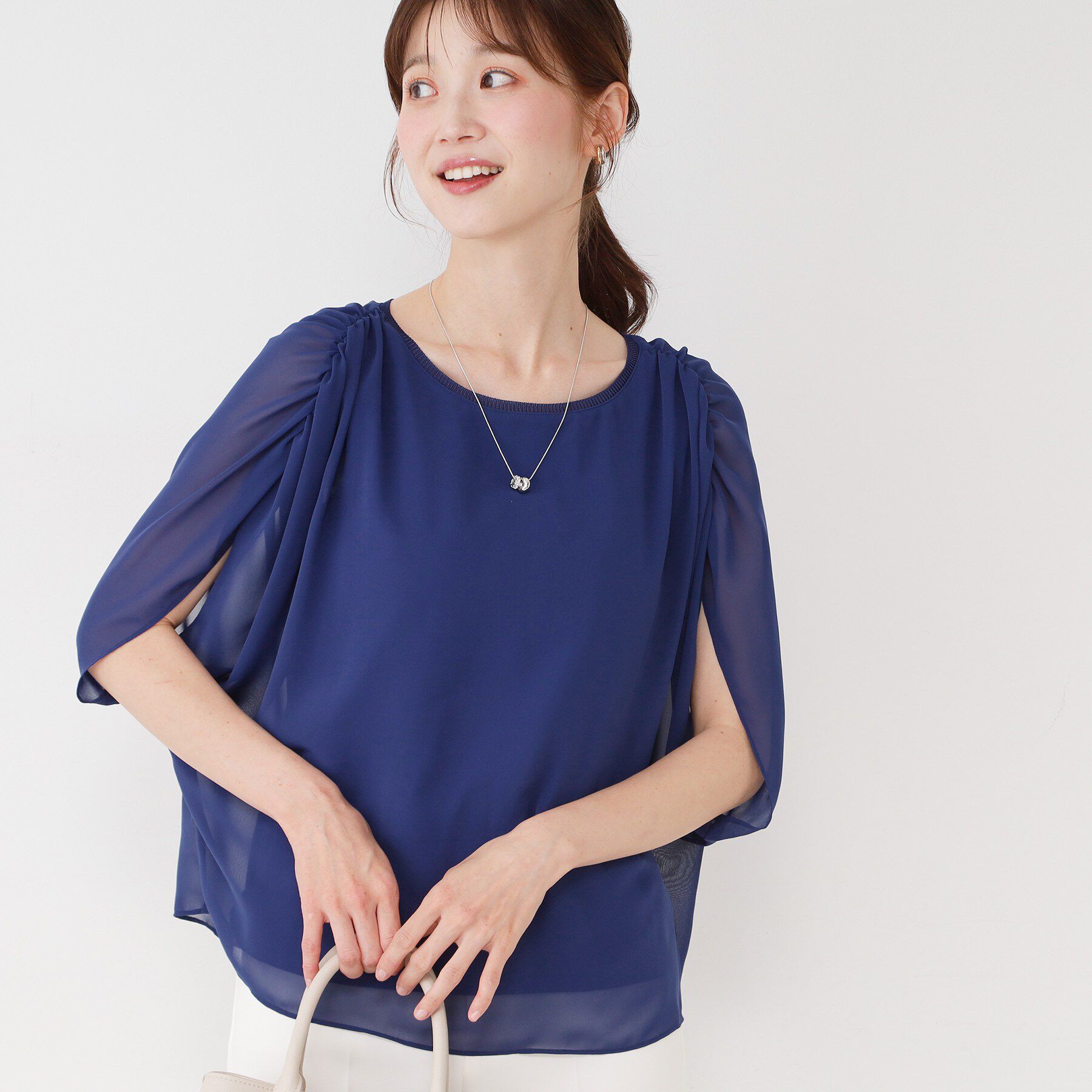 COUP DE CHANCE「【日本製/インナー付き】ギャザースリーブプルオーバー」|Tシャツ・カットソー|