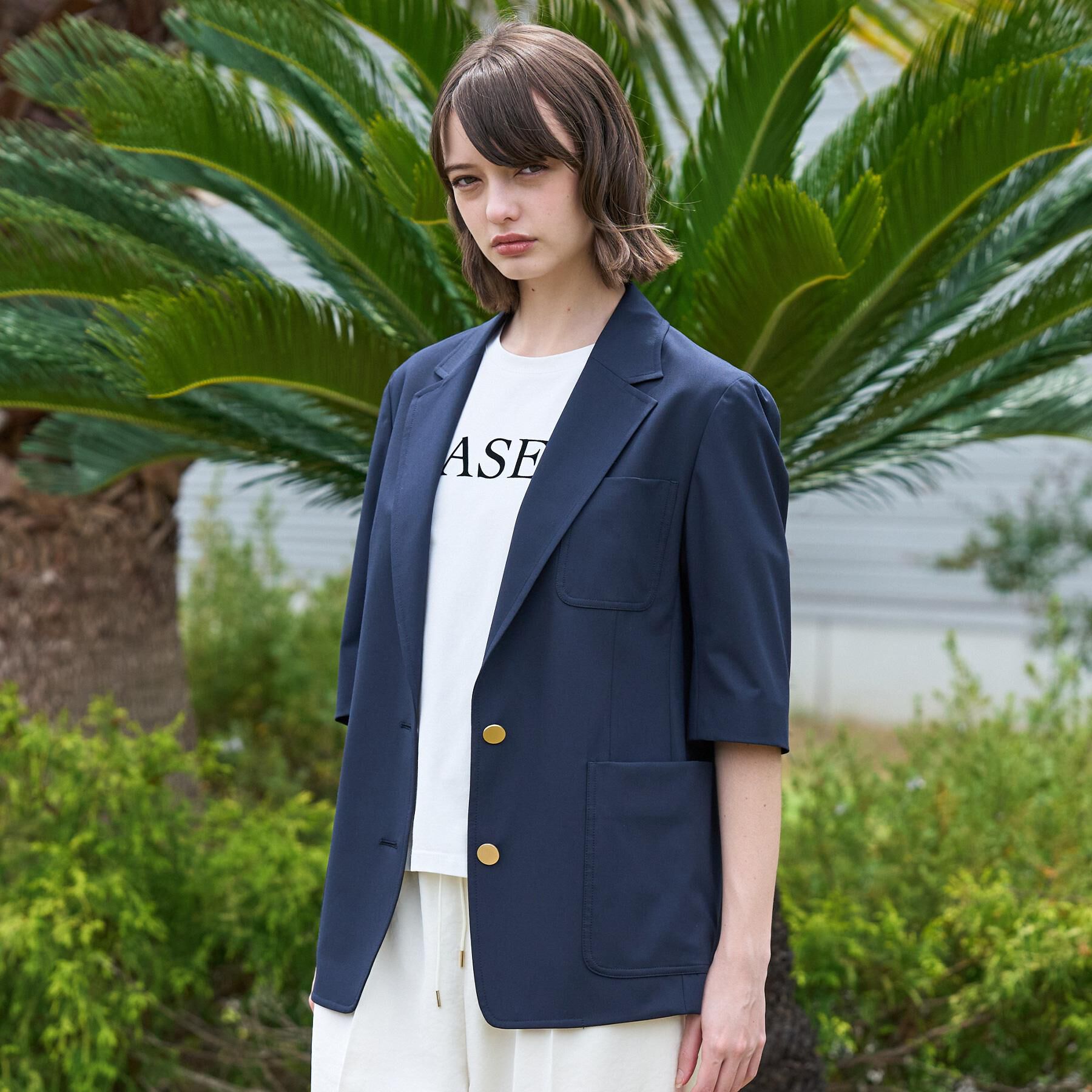 DRESSTERIOR「【接触冷感/セットアップ可】 2WAYストレッチスリークオータージャケット」|テーラードジャケット|