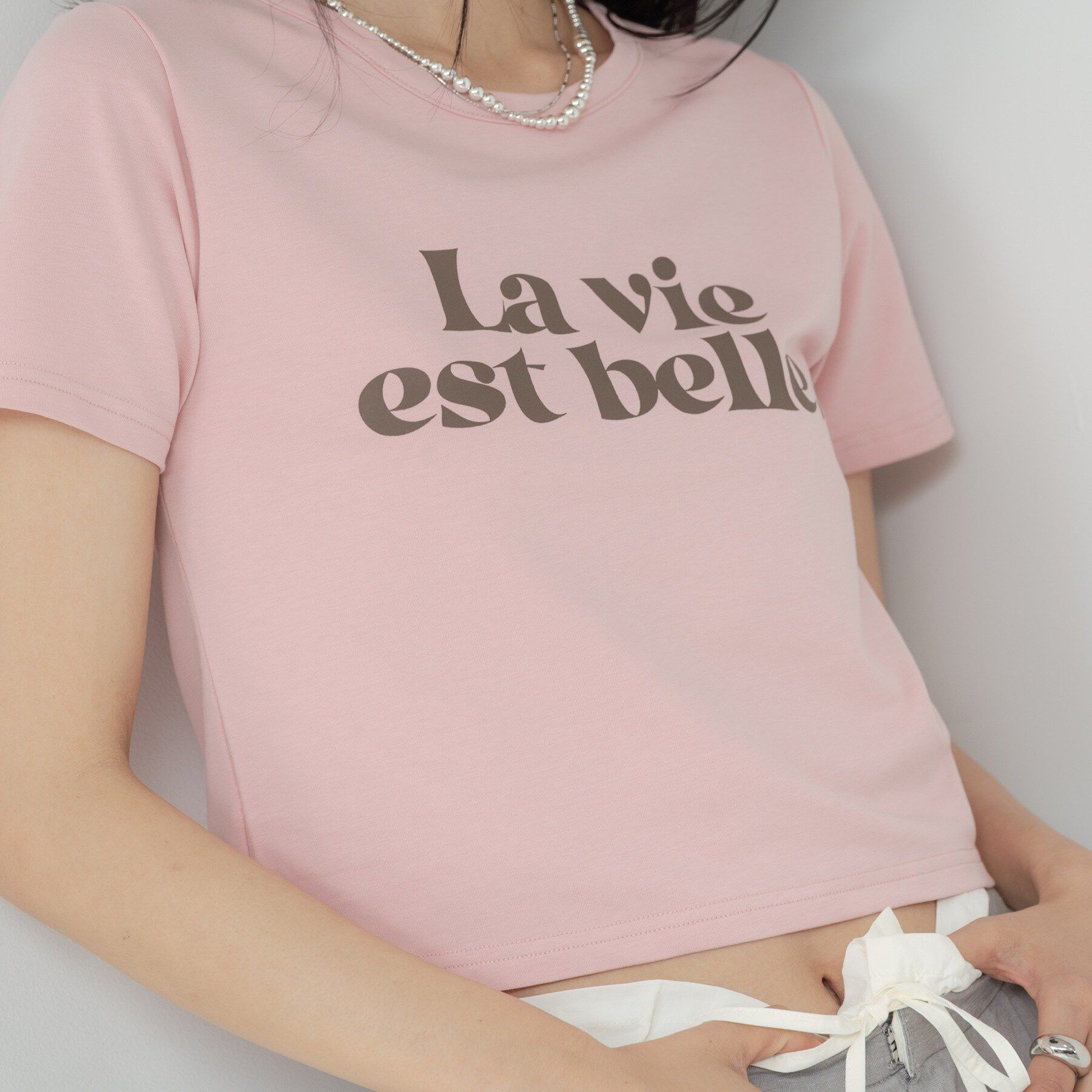 GALLEST「ロゴタイトTシャツ」|Tシャツ・カットソー|ライトピンク(070