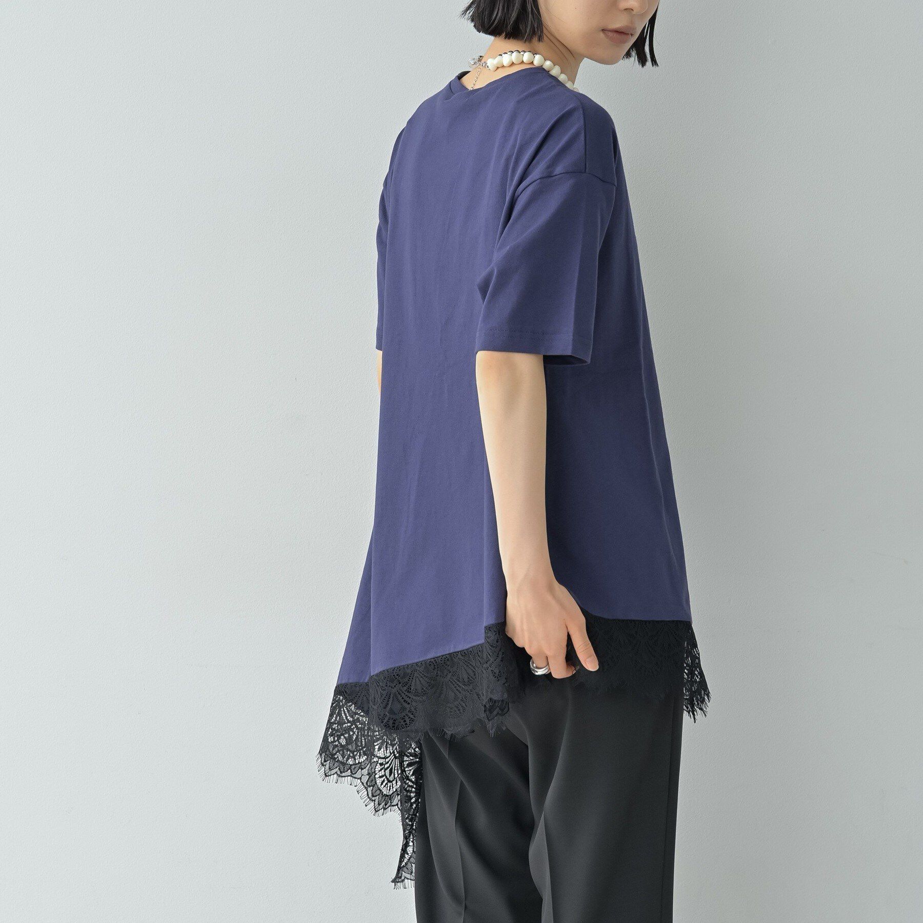 GALLEST「裾レースアシメカットソー」|Tシャツ・カットソー|