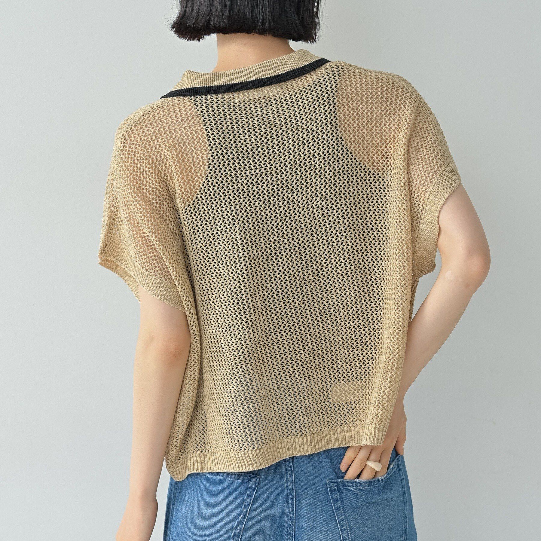 GALLEST「メッシュポロドルマンニット」|ニット・セーター|