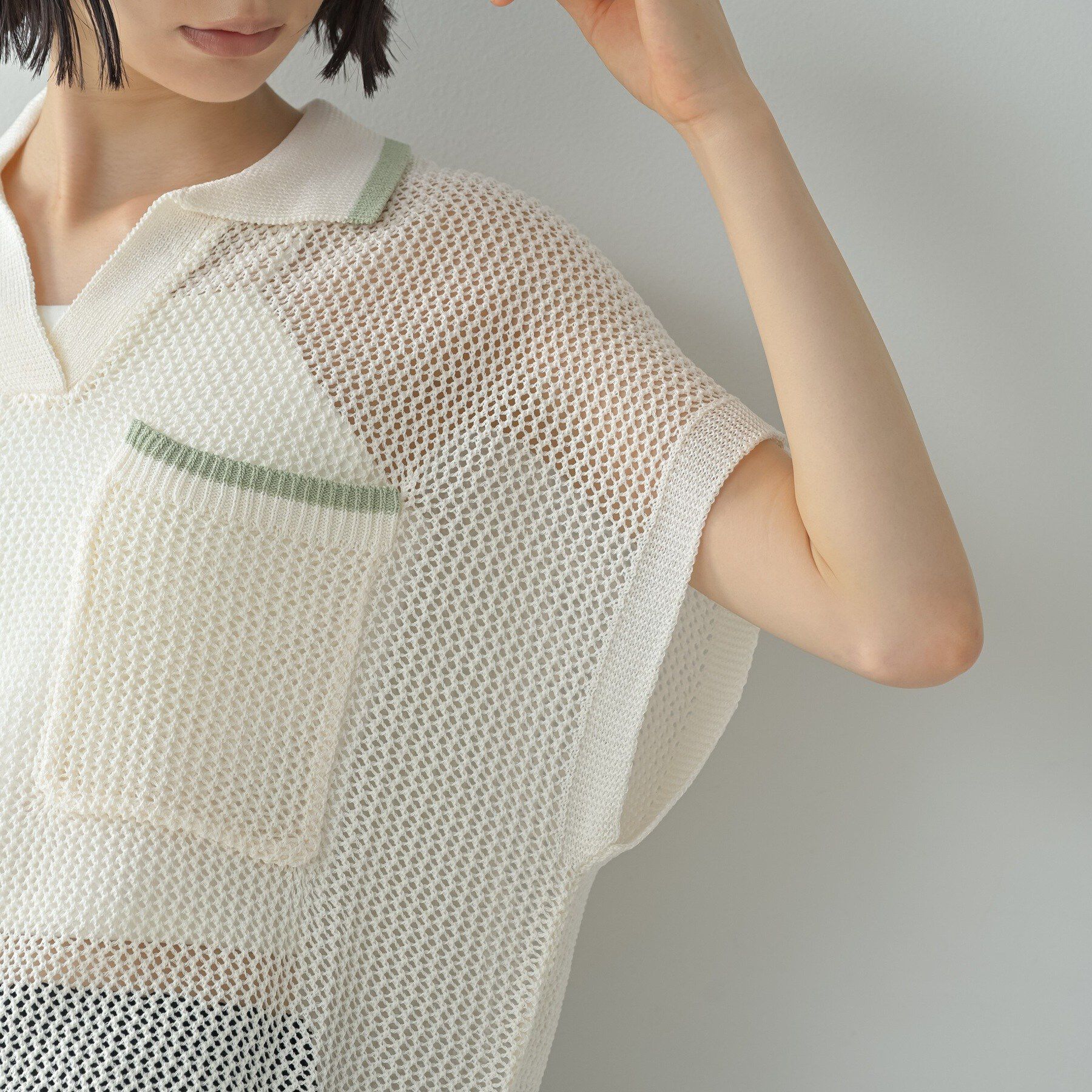 GALLEST「メッシュポロドルマンニット」|ニット・セーター|